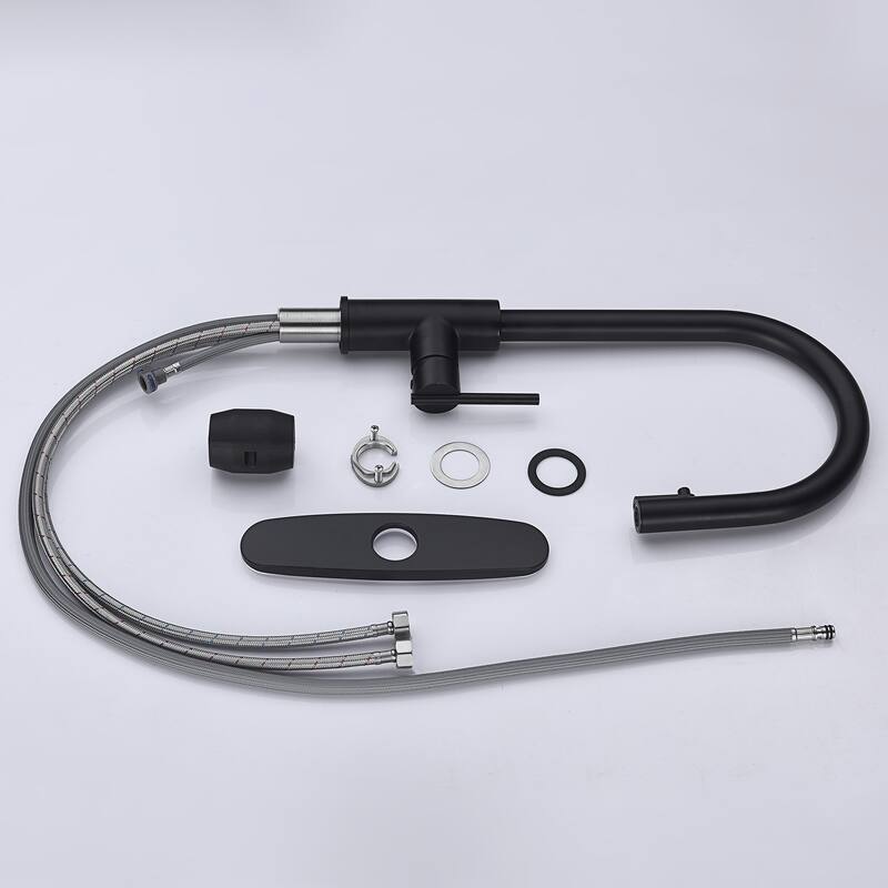 Single Handle Kitchen Faucet Pull Down Sprayer with Soap Dispenser