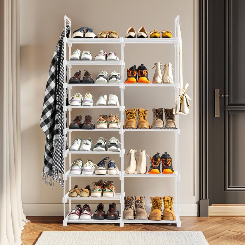Minimalist Shoe Rack with Iron Frame Durable Non-Woven Storage Organizer for Shoes & Boots