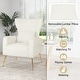 preview thumbnail 29 of 30, Costway Velvet Upholstered Wingback Chair with Lumbar Pillow & Golden - See Details