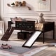 preview thumbnail 1 of 7, Espresso Pine Loft Bed with Climbing Frame, Rope, and Chalkboard - Twin Size with Slide Espresso