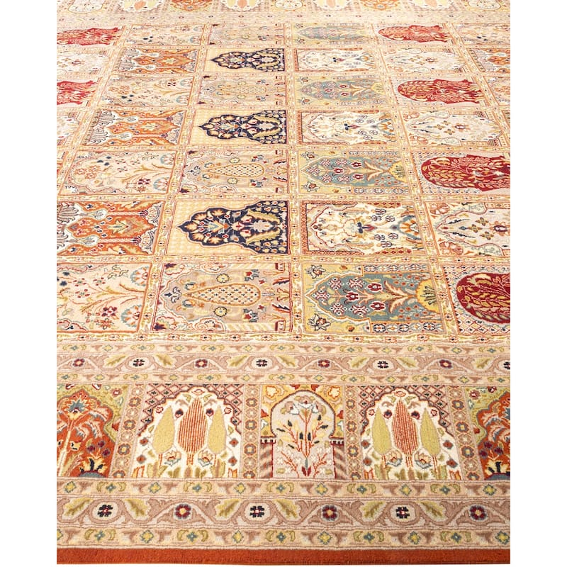 Overton Hand Knotted Wool Vintage Inspired Traditional Mogul Brown Area Rug - 9 x 12