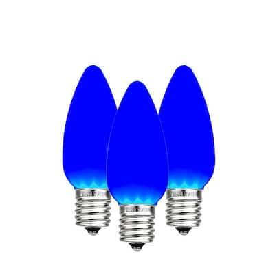 25 Pack C7 LED Plastic Ceramic Outdoor Christmas Replacement Bulbs, Multi