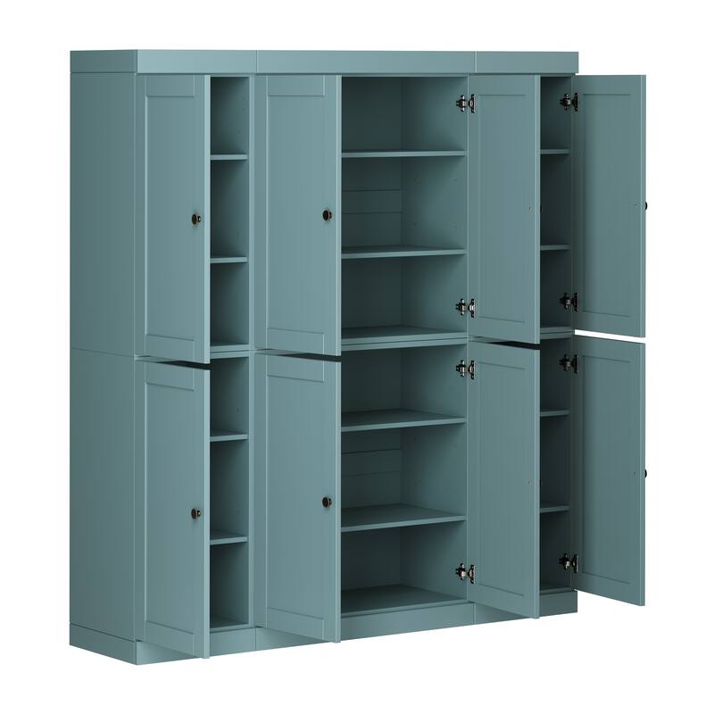 Palace Imports 100% Solid Wood 65" Pantry Cabinet with Shaker Doors and Adjustable Shelves
