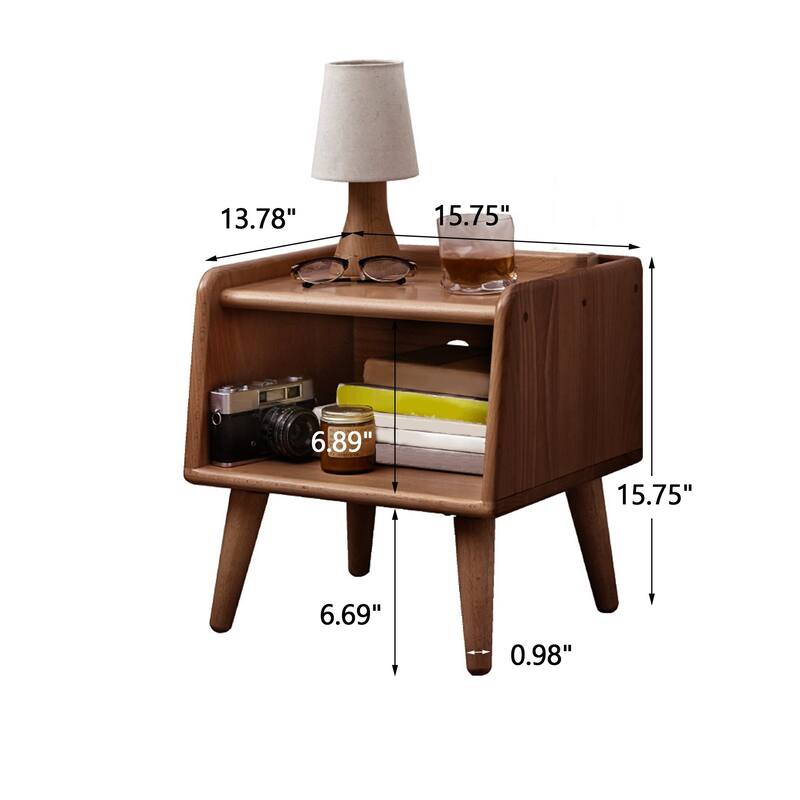Pure Solid Wood Bedside Cabinet Modern Simple Nightstands European Beech Bedroom Storage Cabinet