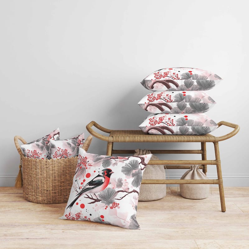 Pine and Ember Faux Suede Reversible Throw Pillow Pink and Gray