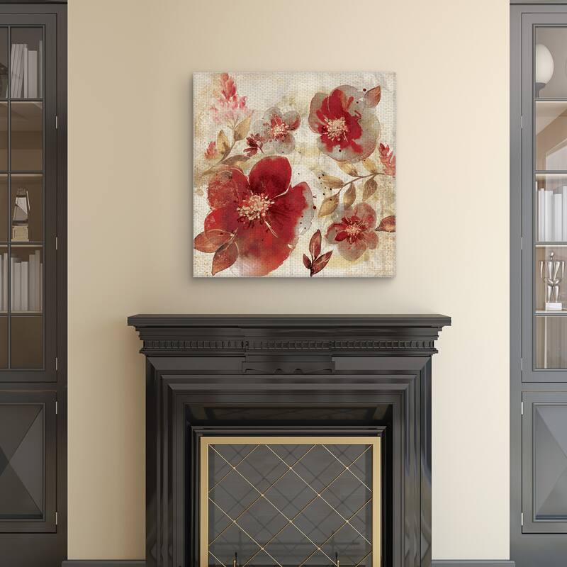 Crimson Petals A by Willowbrook Fine Art Canvas Art Print