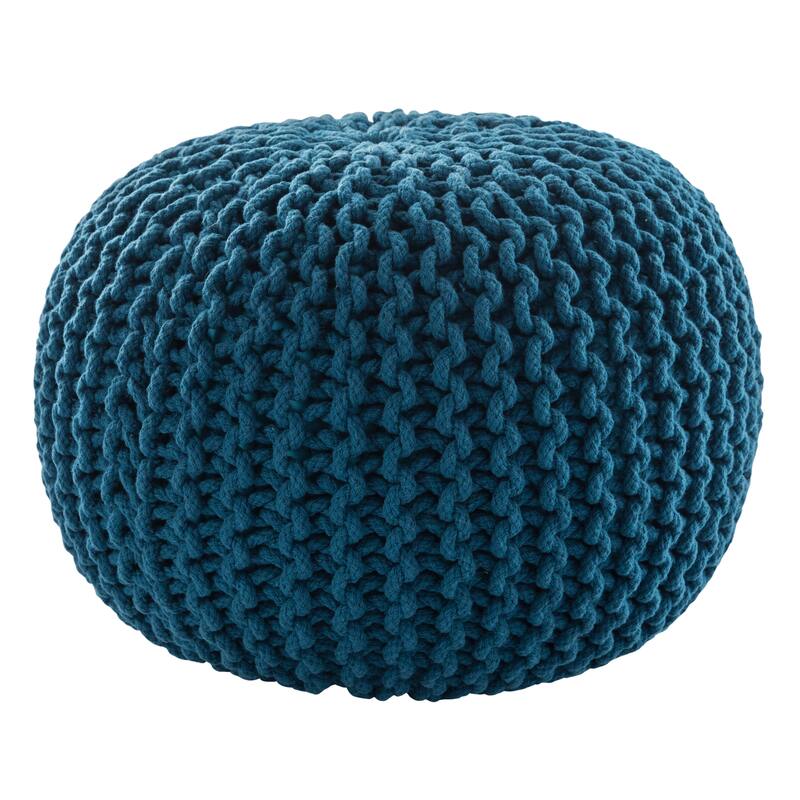 Spectrum Pouf Textured Round Pouf - Azure Blue