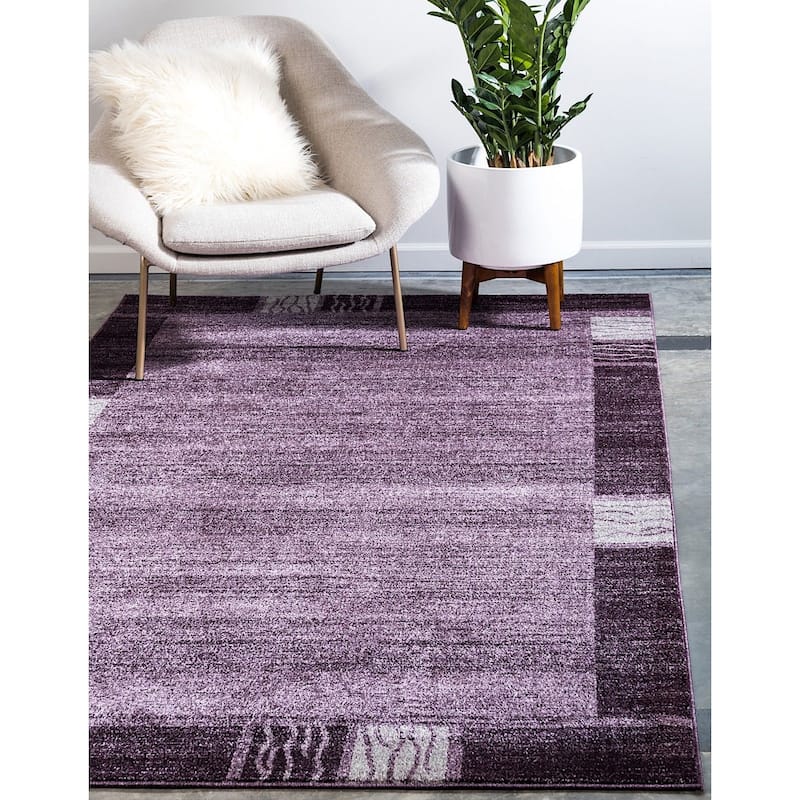 Contemporary Weby Collection Area Rug - 6'x9' - Purple