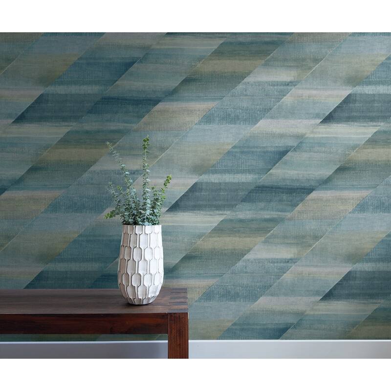 Seabrook Designs Boho Rhapsody Rainbow Diagonals Unpasted Wallpaper