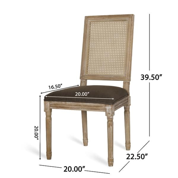 dimension image slide 3 of 8, Remuda Wood and Cane Upholstered 5 Piece Circular Dining Set by Christopher Knight Home