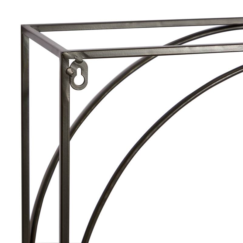 Gray Metal 4 Shelves Wall Shelf