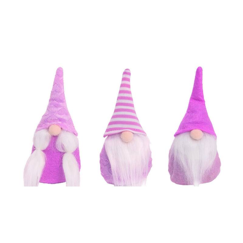 Transpac Polyester 9.84 in. Multicolored Valentines Plush Gnomes In Box Set of 12
