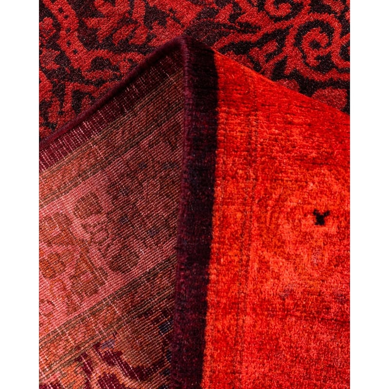 Contemporary Overdyed Wool Hand Knotted Runner - 2' 7" x 7' 8"