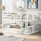 preview thumbnail 14 of 24, Full over Full Bunk Bed with Ladder & Gray Solid Wood White