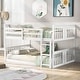 preview thumbnail 14 of 24, Wood Frame Bed Full Over Full Bunk Bed wLadder, Full-length Guardrail White - Full
