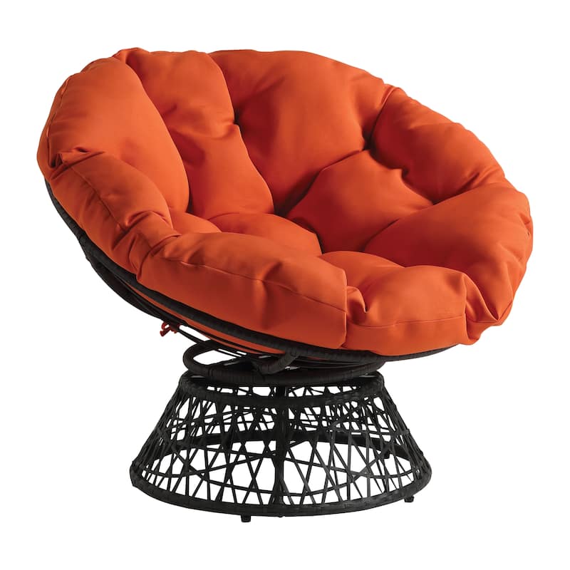 The Curated Nomad Avoca Woven Wicker Papasan Chair - Orange