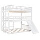 preview thumbnail 20 of 38, Full Over Full Over Full Triple Bed Convertible into 2 Full Size Platform Beds and 1 Floor Bed, Bed Frame with Slide and Ladder