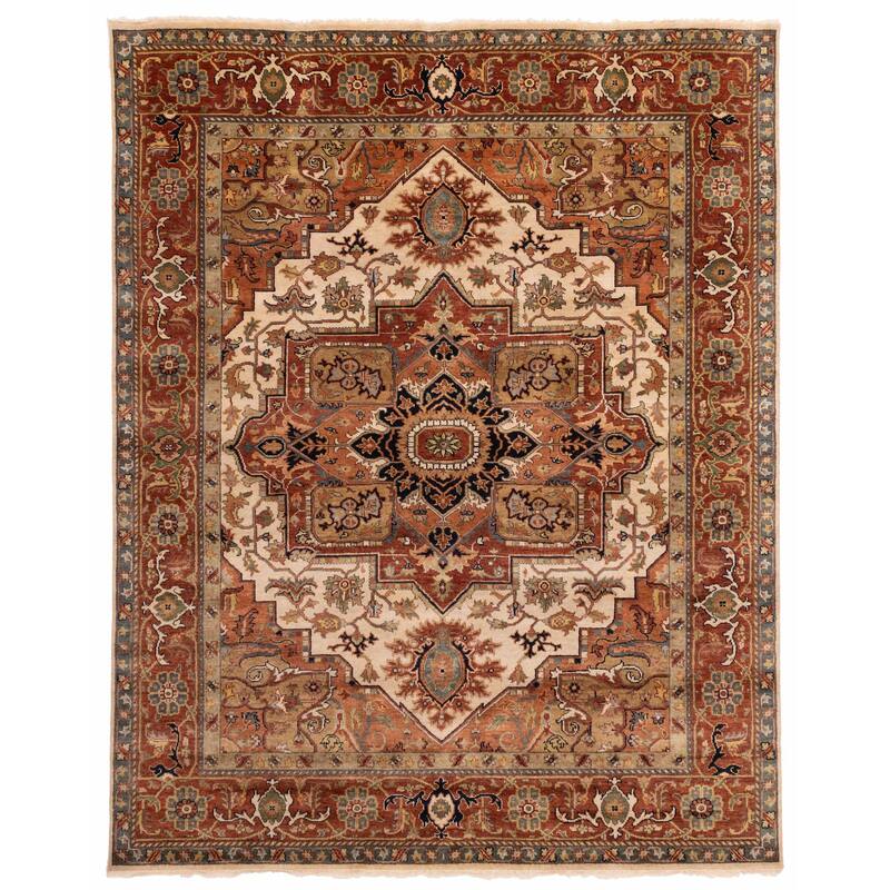 ECARPETGALLERY Hand-knotted Jules Sultane Ivory Wool Rug - 7'10 x 9'11