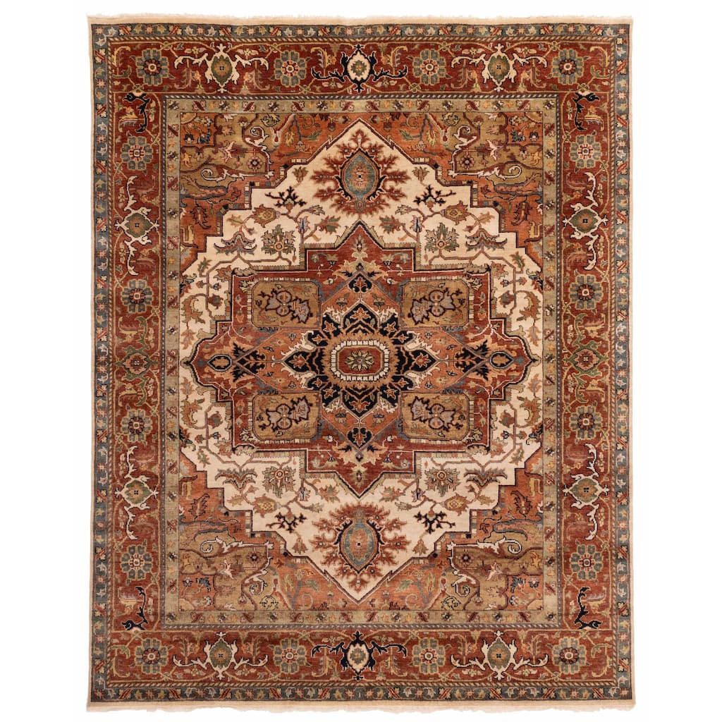ECARPETGALLERY Hand-knotted Jules Sultane Ivory Wool Rug - 7'10 x 9'11