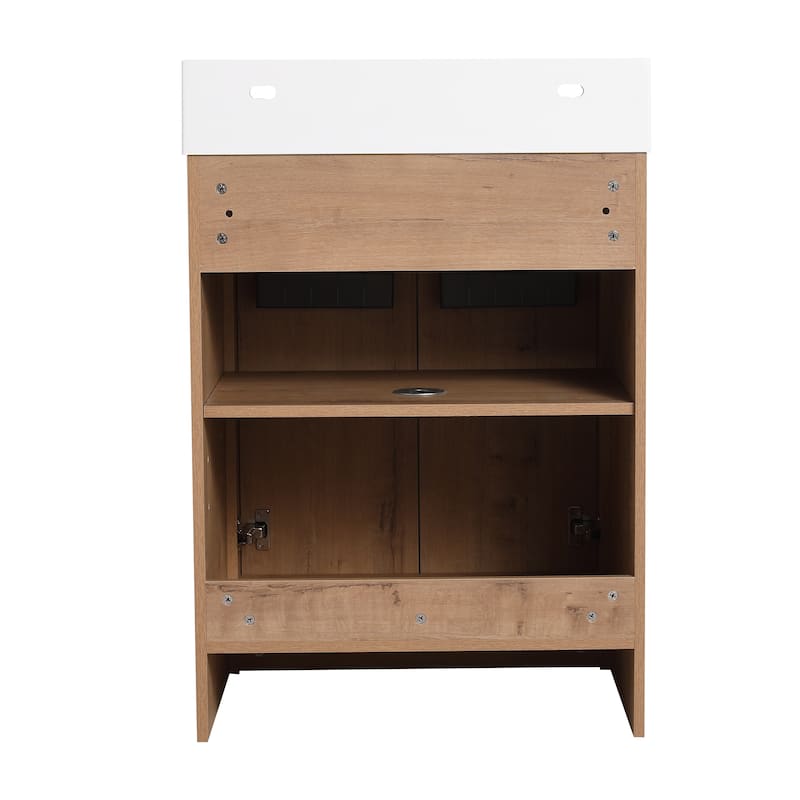 Bathroom Vanity With Sink In 24/30 Inch, Freestanding Bathroom Vanity With Soft Close Door And Adjustable Shelves
