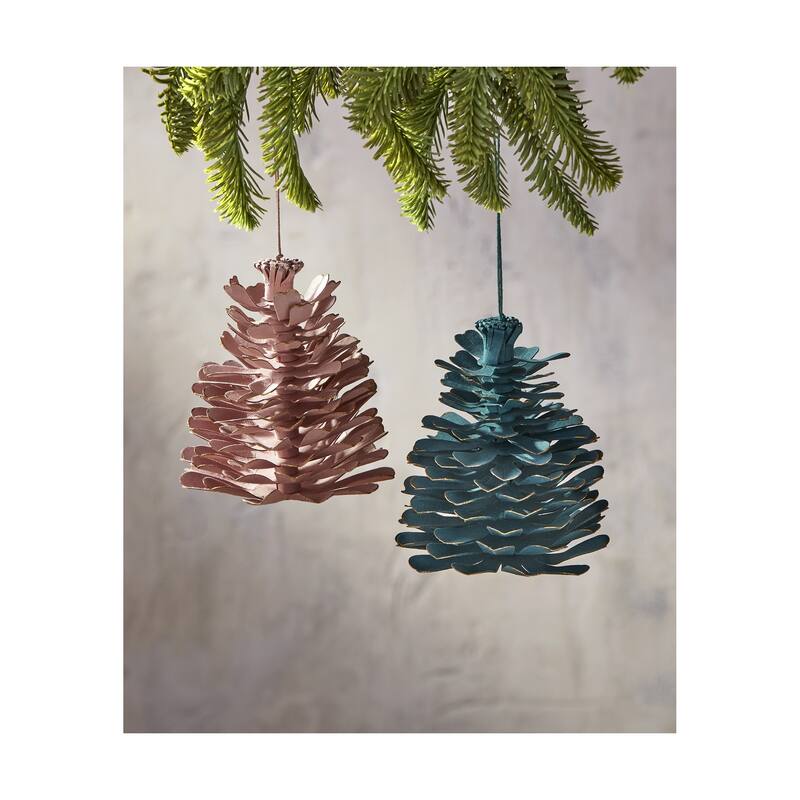 Lilac Paper Pinecone Decor - 5" Holiday Tree Ornaments, Purple Christmas Decor, Dust Clean, Perfect for Festive Touch