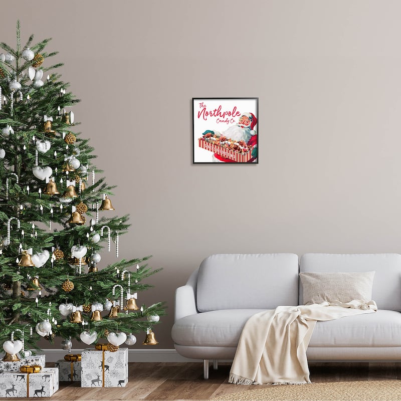 Stupell Vintage Northpole Candy Santa Claus Framed Giclee Art, Design ...