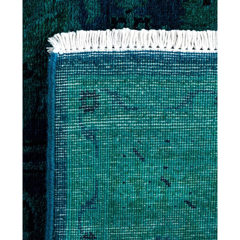 Overdyed One-of-a-Kind Hand-Knotted Area Rug - Green - 3' 1" x 5' 2"