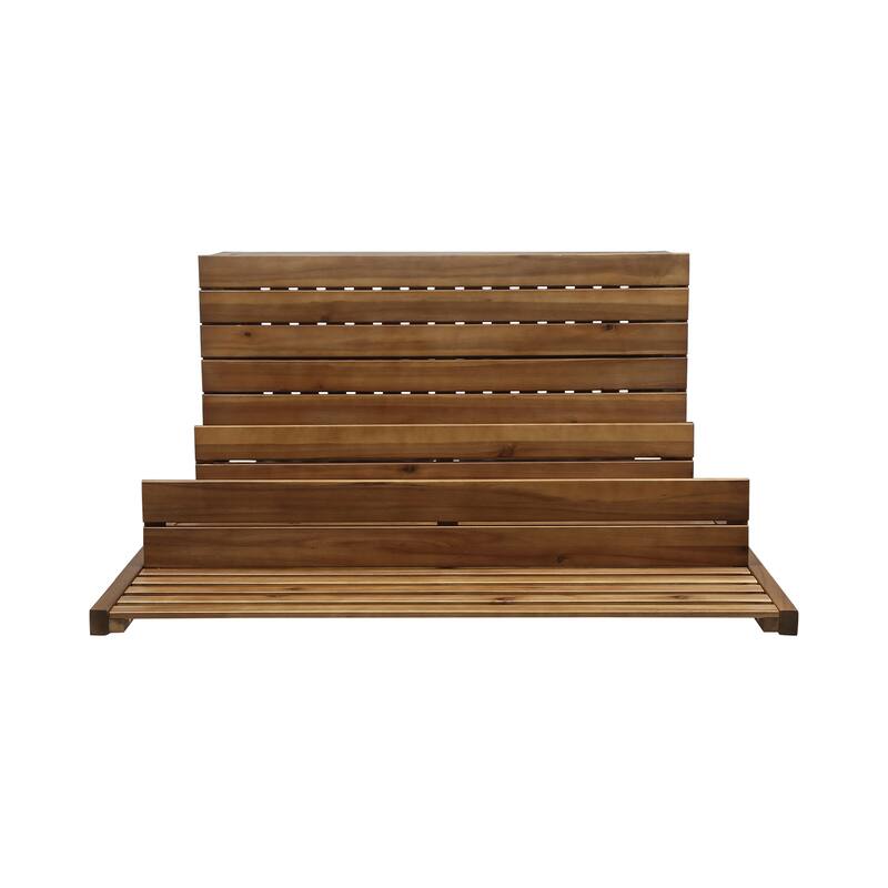 Storage bench with rack