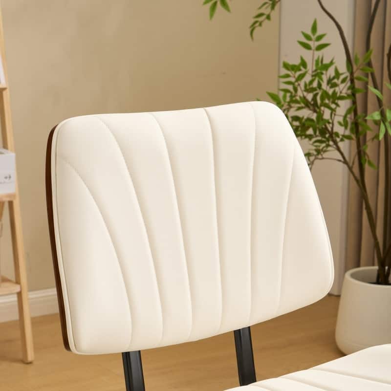 PU Trapezoid Curved Back Swivel Office Chair