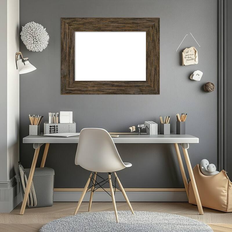 Amanti Art Fencepost Brown Framed Dry Erase Magnetic Board