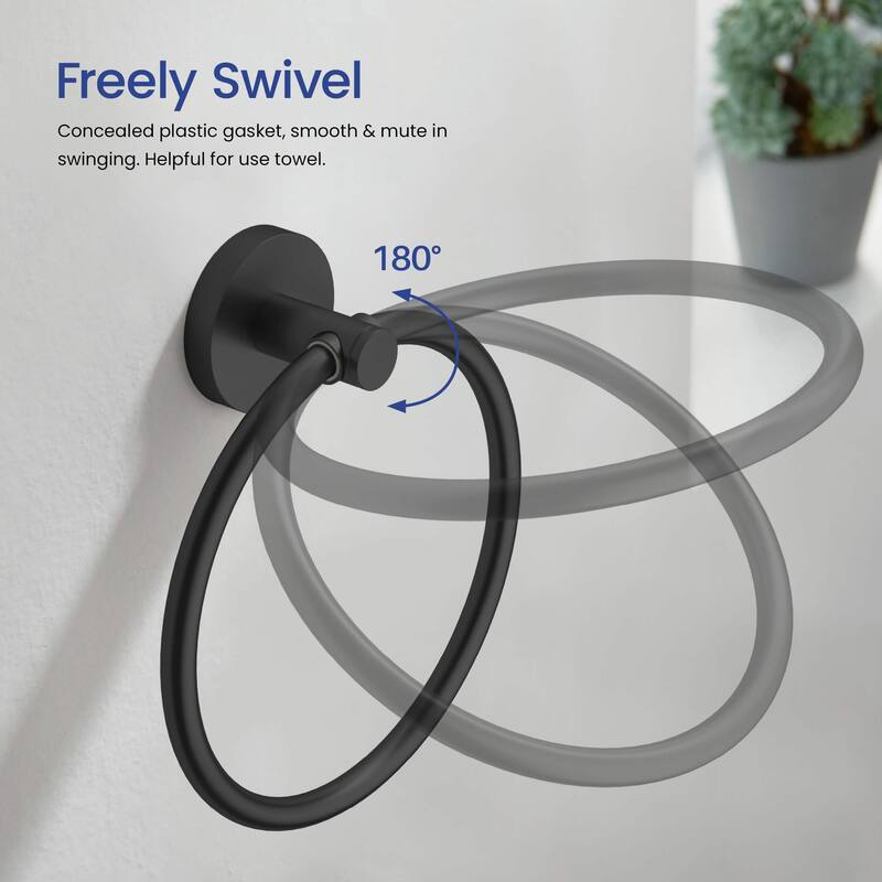 Circular 4-Piece Bathroom Hardware Set