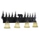 preview thumbnail 7 of 9, Bozeman 4-Light 33 in. W Burnished Bronze Rustic Cabin Bathroom Vanity Lighting Fixture, Amber Flake Glass Shade, Bear and Trees