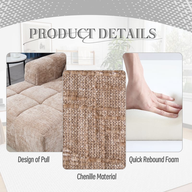 Chenille Fabric Modular L Shaped Sectional Sofa,Free Combination