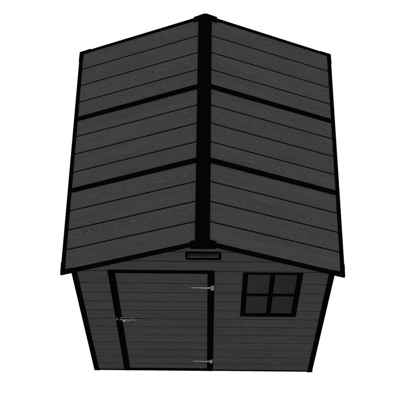 6*6ft Resin Storage Shed, High Quality Pp Material, Waterproof, Rust And Uv Proof, Large Storage Space, 12mm Thick Pp Board