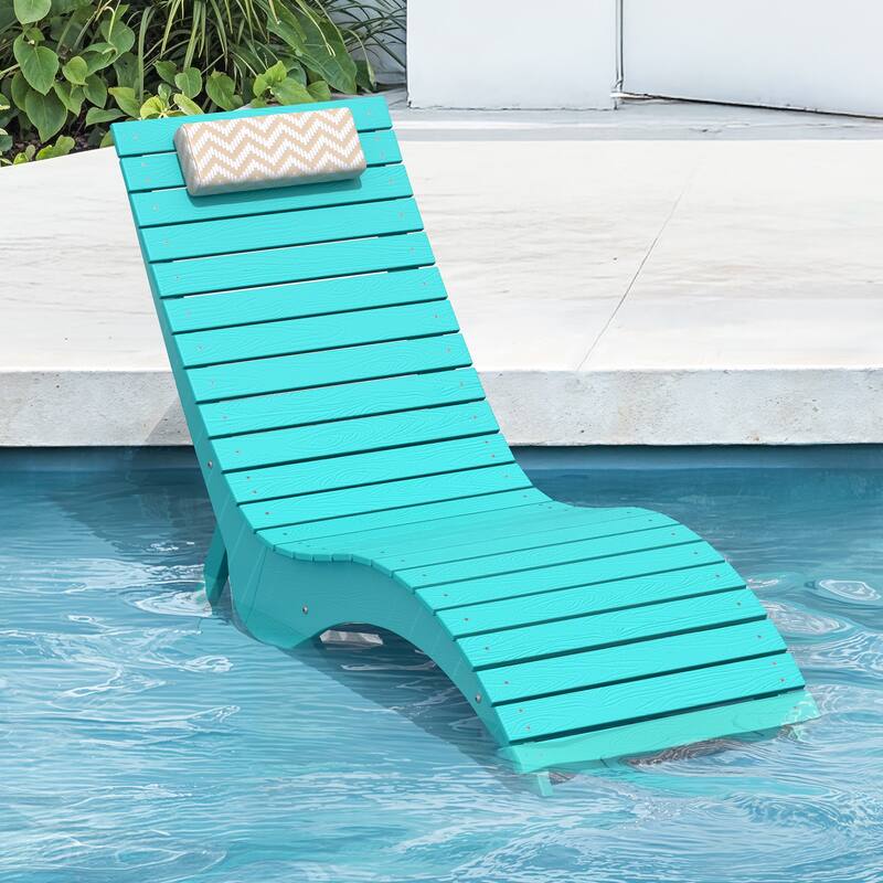 Water-Resistance Pool Lounger for Deck, Pool, or Courtyard - Blue
