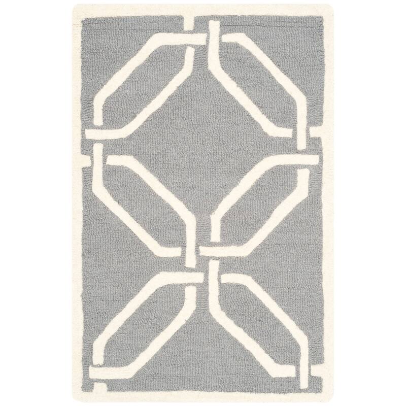 SAFAVIEH Handmade Cambridge Nhung Modern Moroccan Wool Rug - 2' x 3' - Dark Grey/Ivory