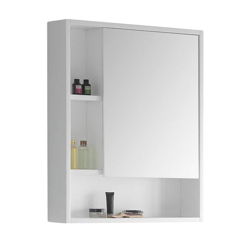 Fine Fixtures Surface Mount Bathroom Medicine Cabinet - Right Hand - Matt White Paint