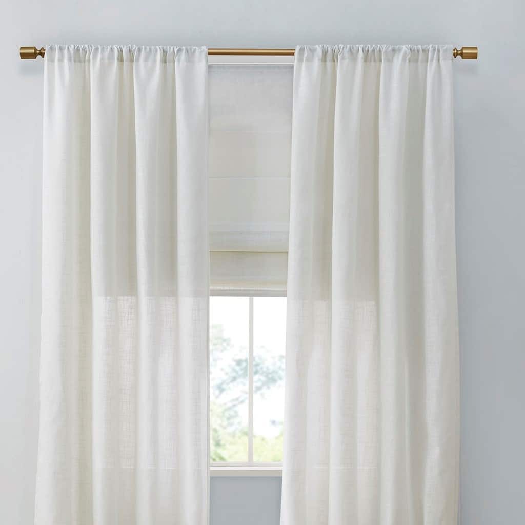 Linen Blend Light Filtering Curtain Panel Pair(2 Pcs)