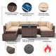 preview thumbnail 26 of 44, Outdoor 8 Pieces Sectional Wicker Sofa Set with Fire Pit