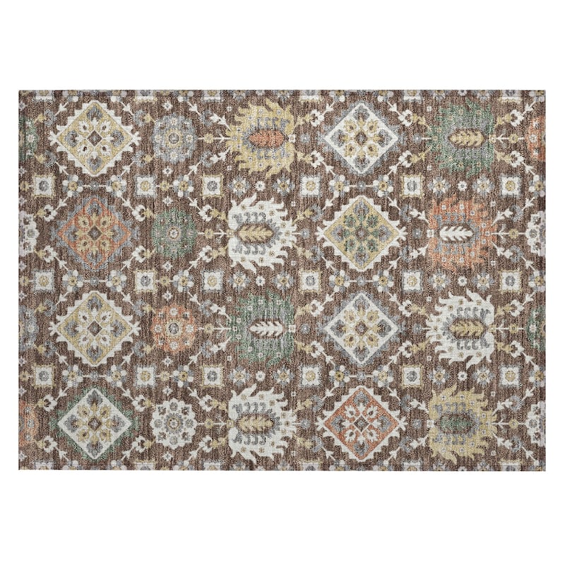 Machine Washable Indoor/Outdoor Boho Global Chantille Rug