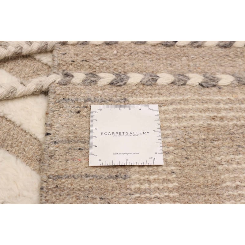 ECARPETGALLERY Hand-knotted Tangier Cream Wool Rug - 9'0 x 11'10