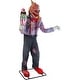 preview thumbnail 15 of 17, Haunted Hill Farm Haunted Hill Farm 6.9 ft. Motion-Activated I Scream Clown Halloween Animatronic by Tekky - Multi