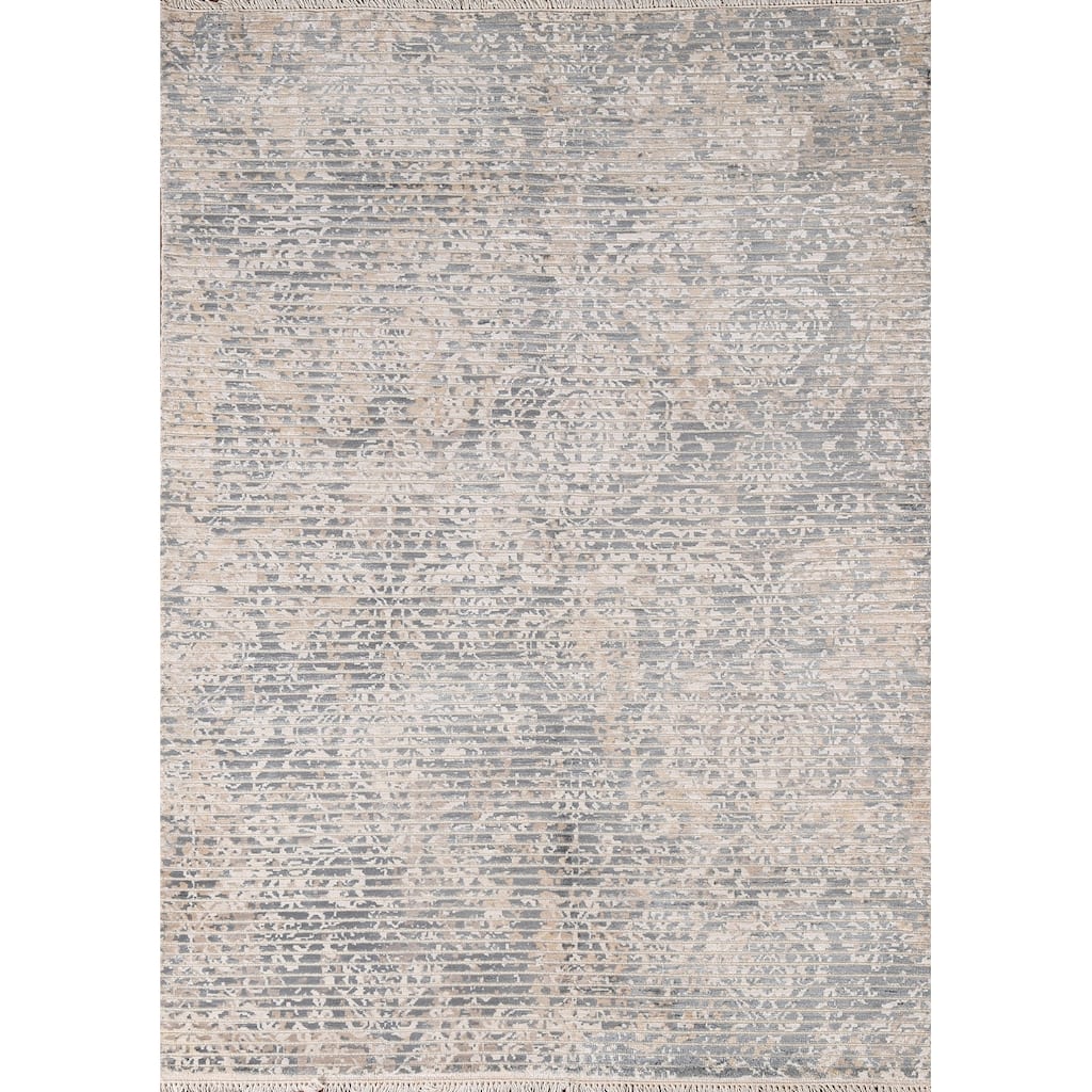 Abstract Oriental Accent Rug Handmade Wool Carpet - 3'11"x 5'8"