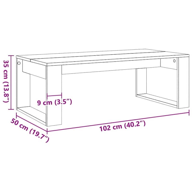 vidaXL Coffee Table Artisan Oak Engineered Wood Medium Durable