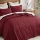 preview thumbnail 5 of 110, Madison Park Quebec Embroidered Reversible Oversized 3-piece Solid Texture Bedspread Quilt Set with Matching Shams