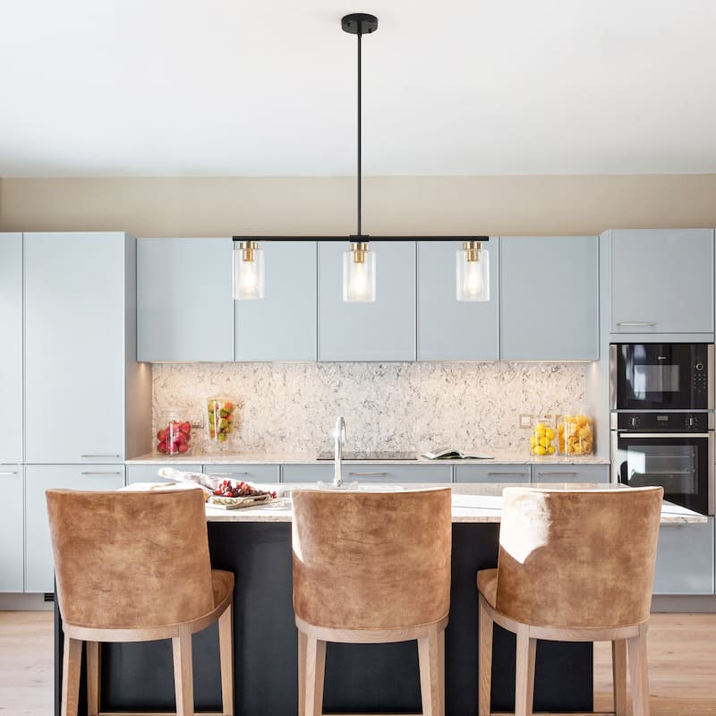 Modern Linear Ceiling Hanging Pendant Light With Adjustable Height for Living Room, Foyer