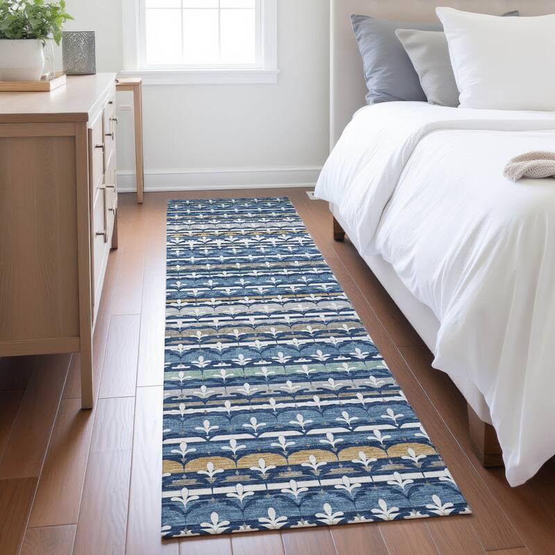 Machine Washable Indoor/ Outdoor Stripe Bramlage Chantille Rug