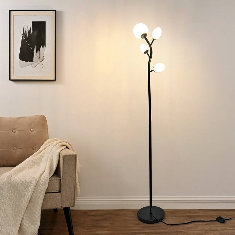 68'' 4-Light Tree Floor Lamp With LED Bulbs Included