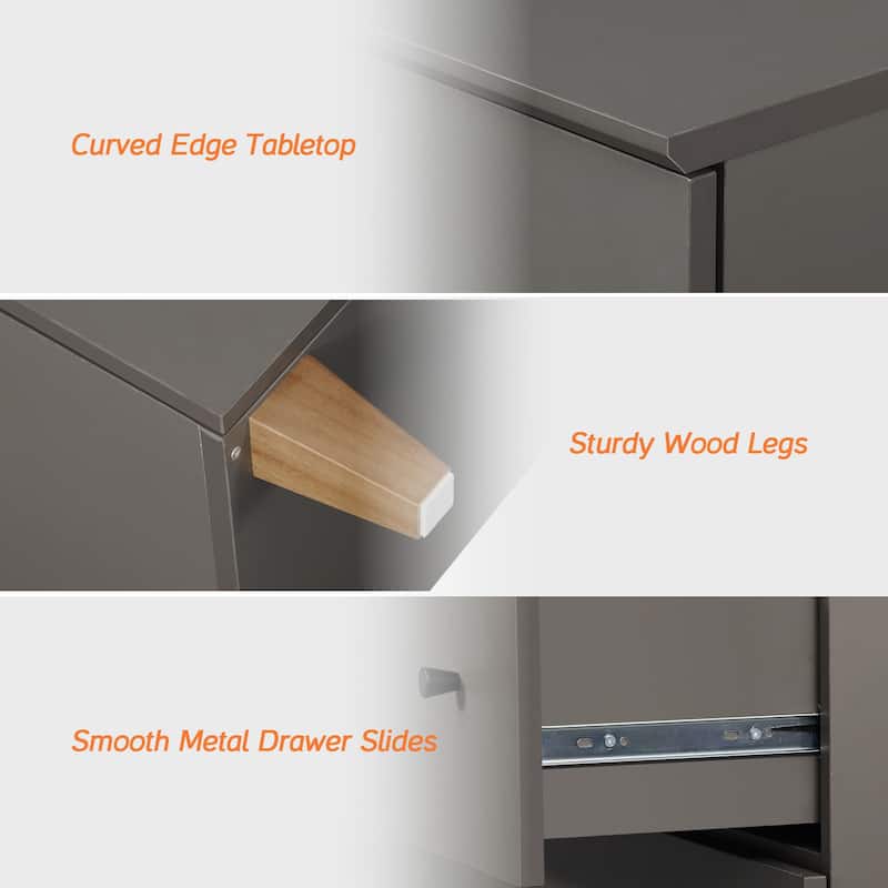 6 Drawers Dresser for Bedroom, Wooden Wide Chest of Drawers