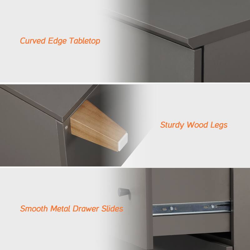 Wood Dresser with 6 Drawers for Bedroom, Closet, Nursery